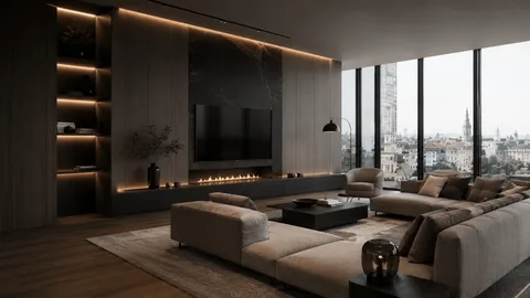 Living room in a Valencia house with newly replaced air conditioning